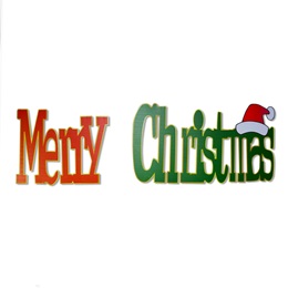 Red & Green Merry Christmas Plastic Signs Kit