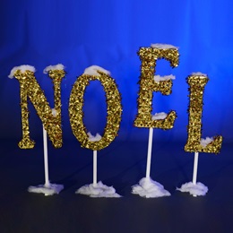 Golden Glitz Cardboard Noel Letters Kit