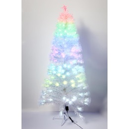 White Christmas Tree with Fiber Optic Lights - 4 Feet