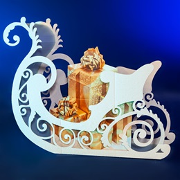 White Fantasy Sleigh With Presents Prop Kit