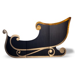 Black and Gold Christmas Sleigh Cardboard Prop Kit