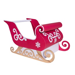 Red and Gold Santa's Sleigh 3D Cardboard Prop Kit