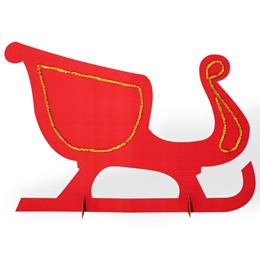 Red and Gold Santa's Sleigh Cardboard Prop Kit