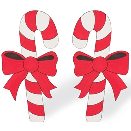 Candy Canes With Bows Cardboard Prop Kit (set of 2)