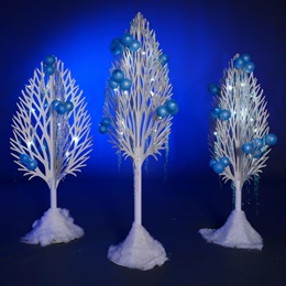 Winterland Icicle Plastic Trees Kit (set of 3)