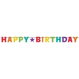 Rainbow Prismatic Letter Birthday Banner