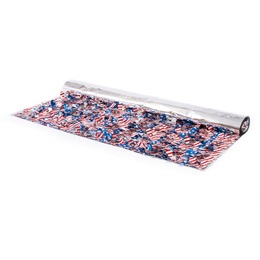 Patriotic Metallic Floral Sheeting