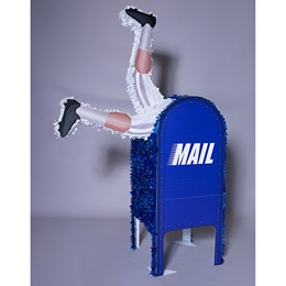 Blue Mailbox With Football Player Legs Parade Float Kit