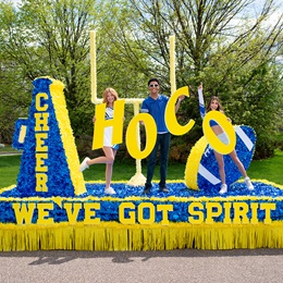 Blue and Yellow We've Got Spirit Complete Parade Float  Theme