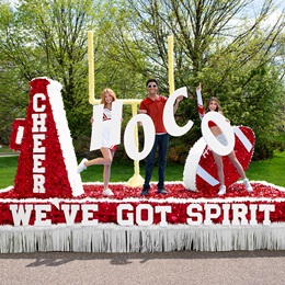 Red and White We've Got Spirit Complete Parade Float  Theme