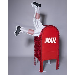 Red Mailbox With Football Player Legs Parade Float Kit