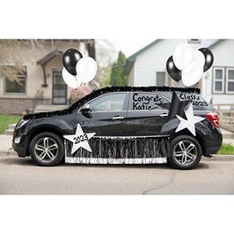 Black/White Car Parade Decoration Kit