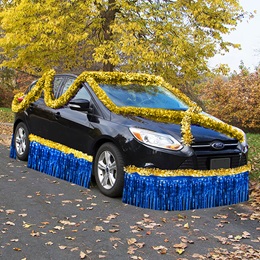 Blue and Gold Metallic Car Parade Decorating Kit
