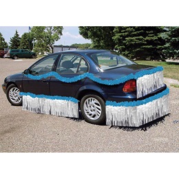 Medium Blue and White Vinyl Car Parade Decorating Kit