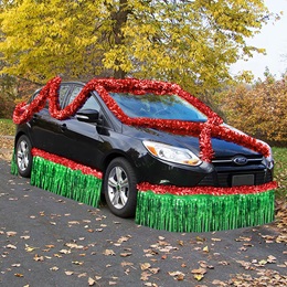 Red and Green Metallic Car Parade Decorating Kit
