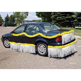 Yellow and White Vinyl Car Parade Decorating Kit